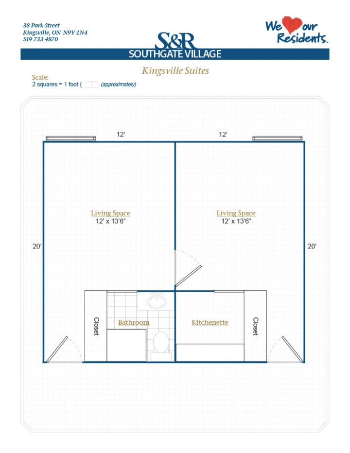 S&R Seniors Living Floor Plans Southgate Village - Kingsville Suites