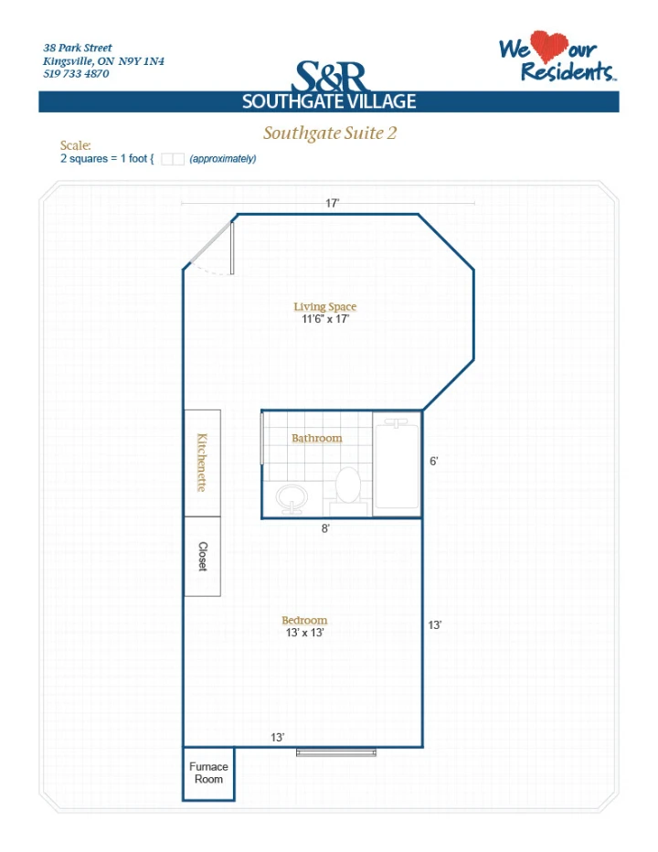 S&R Seniors Living Floor Plans Southgate Village - Southgate Suite 2