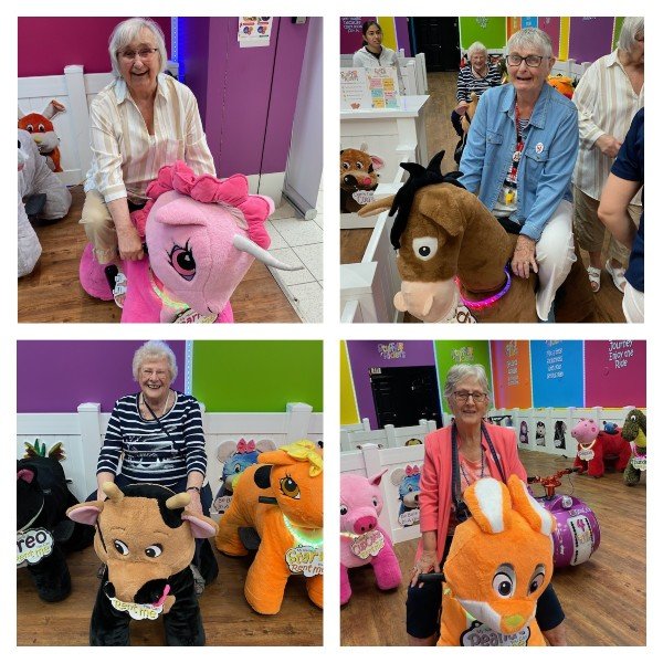 Landmark Village residents take a ride on mall's Stuffy Riders