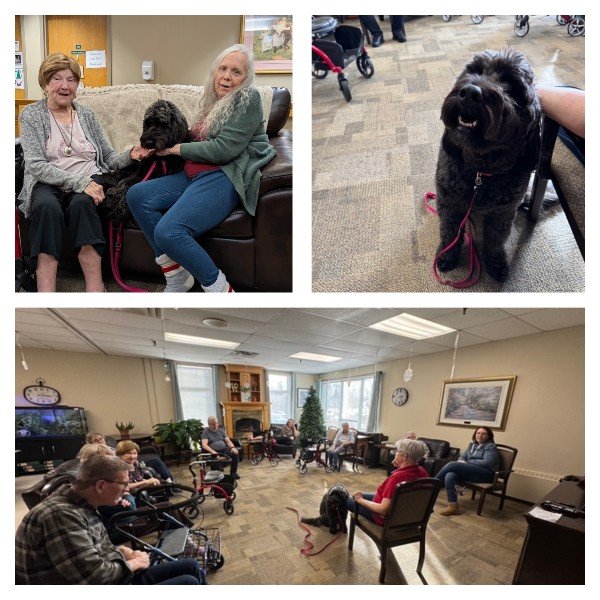 New volunteer and her therapy dog have won the hearts of Twin Lakes Village residents